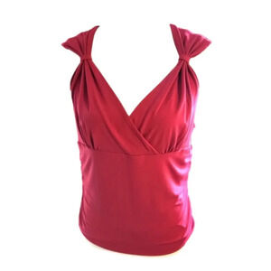 Work to Weekend dark magenta top with Ruched sides Sz L